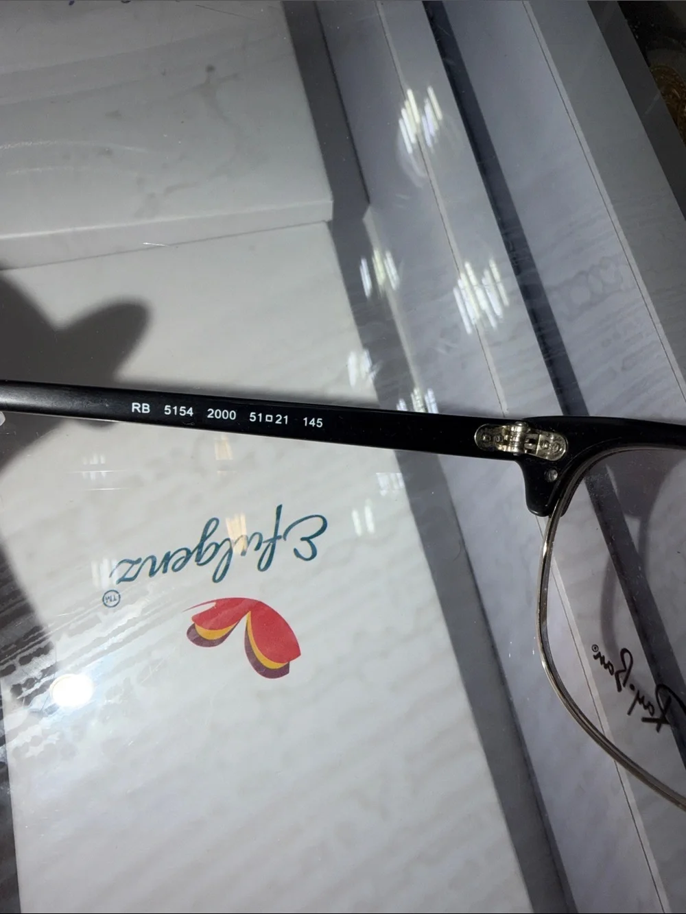 Ray-Ban Black and Silver Semi-Rimmed Eyeglasses